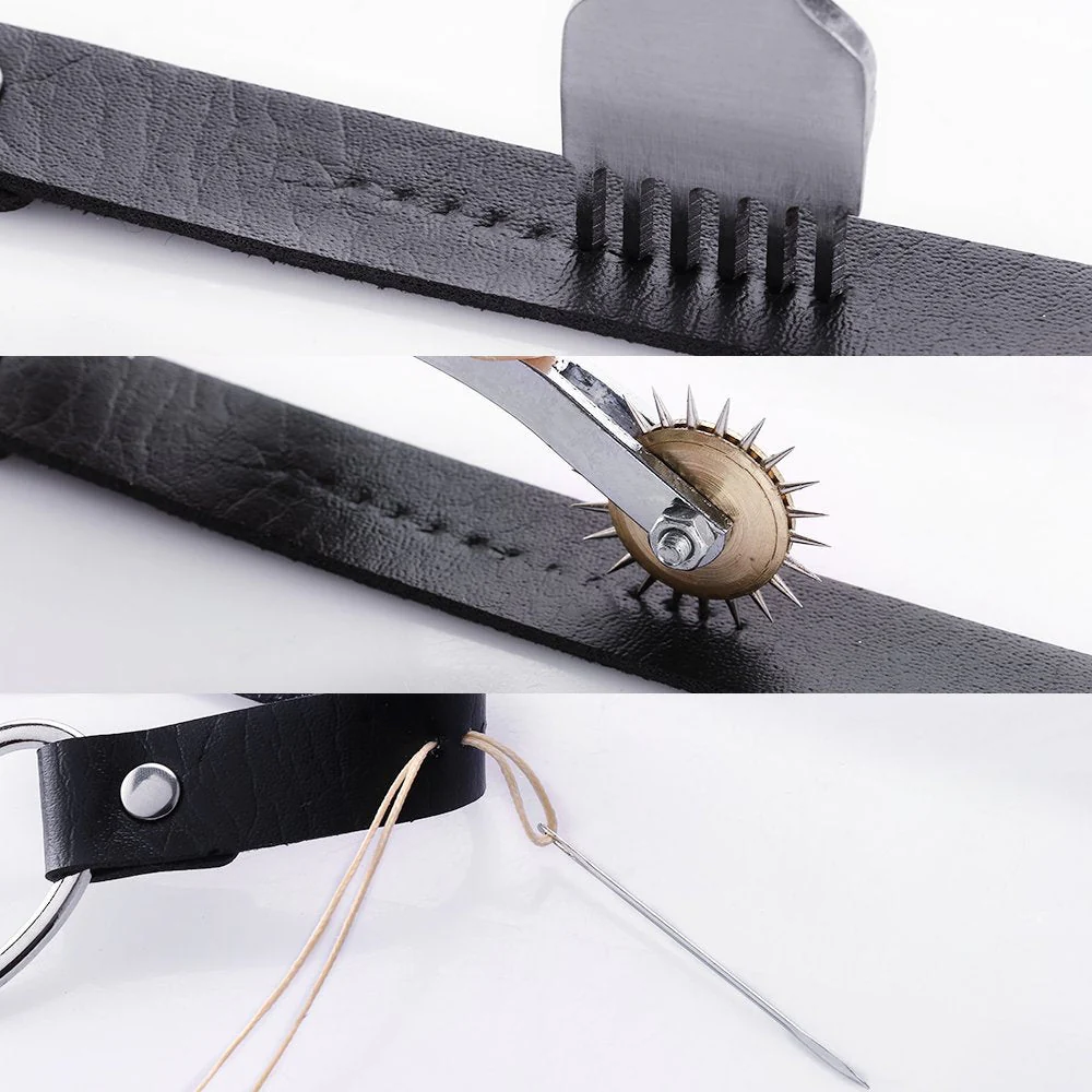 59PCs Leather Craft Tools Kit Tools DIY Groover Punch Kit Stiching Carving Craft Sewing - Image 9