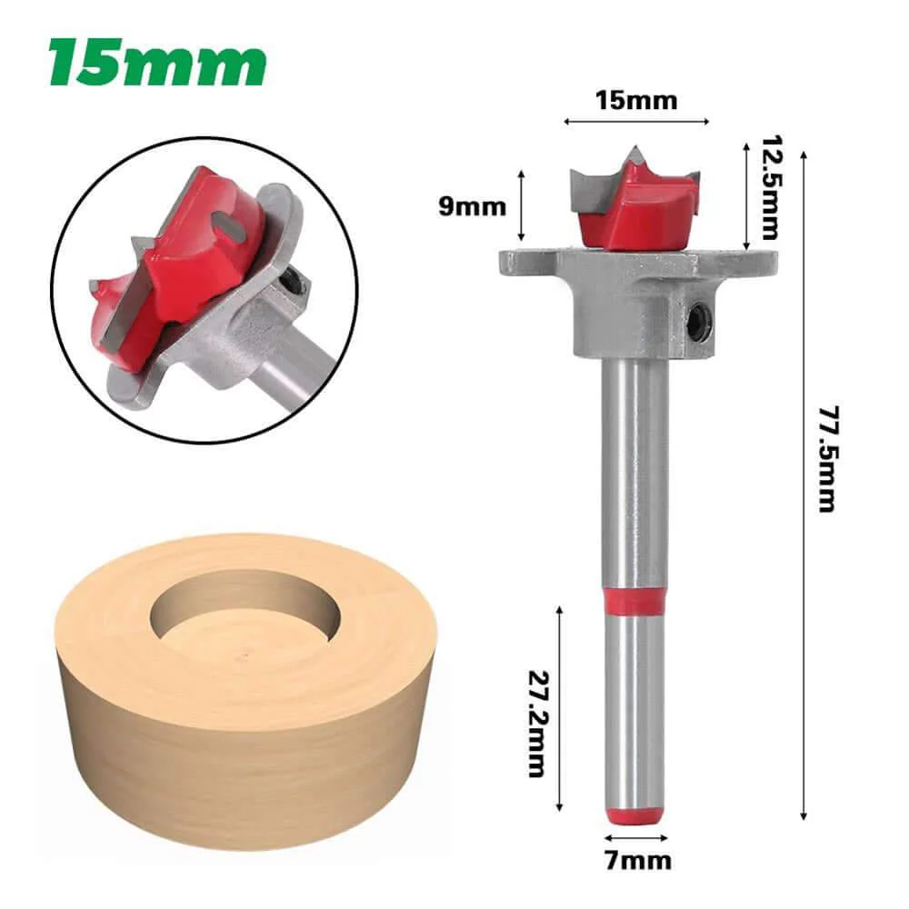 5pcs Forstner Drill Bit Woodworking Hole Saw Cutter Bits 15/20/25/30/35mm Forstner Bits - Image 6