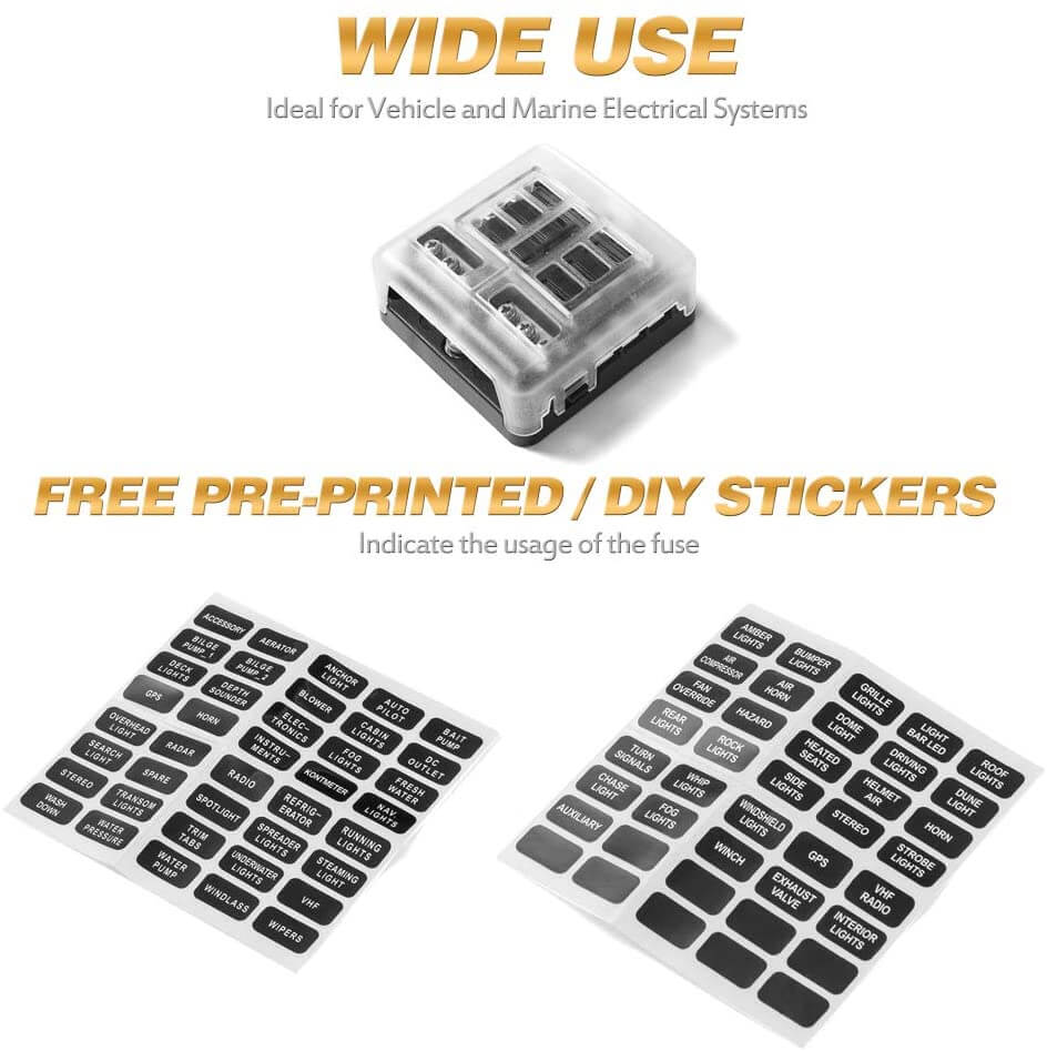 6 Circuit Negative Bus Blade Fuse Block - Image 6