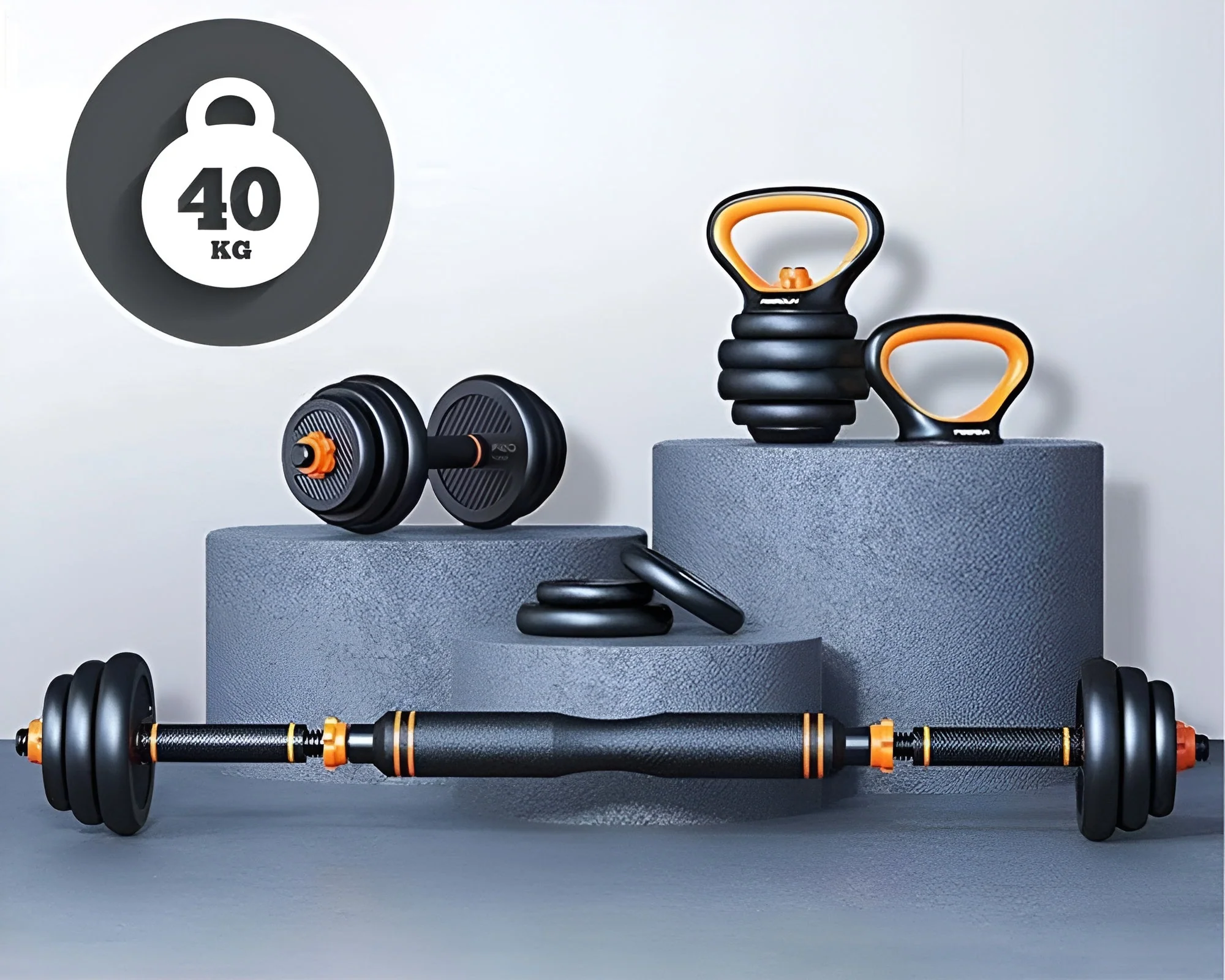 6-in-1 Adjustable Dumbbells Barbell Set (40Kg) - Image 9