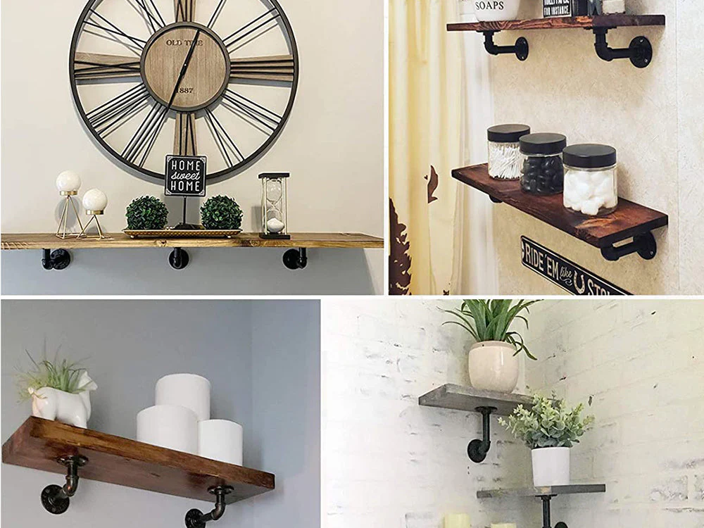6 Pcs Industrial Rustic Shelf Brackets - Image 6