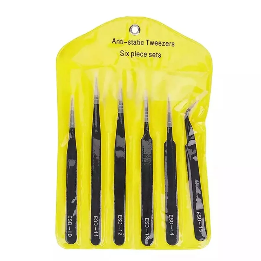 6 Piece Anti-Static Stainless Steel Tweezer Set - Image 5