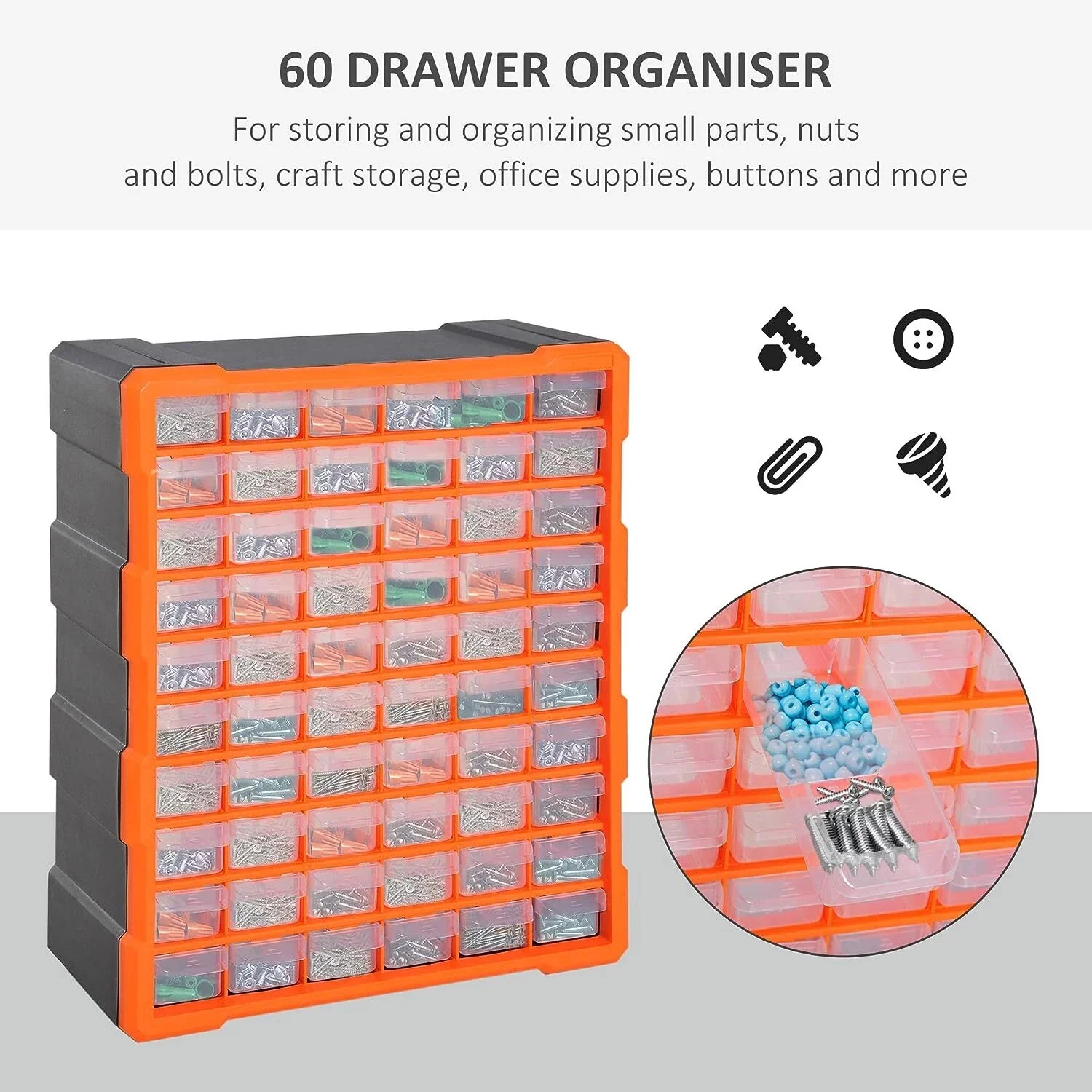 60 Drawer Workshop Tool Storage - Storage Bin Rack - Image 10