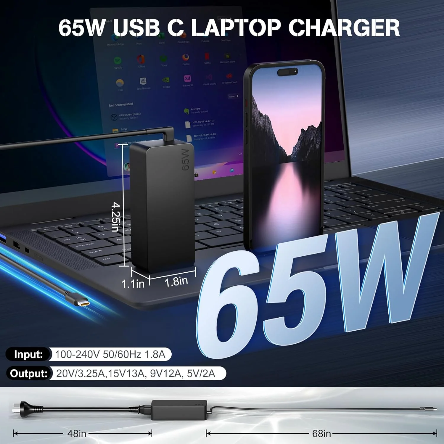 65W Lenovo Laptop Charger Type C - Image 5