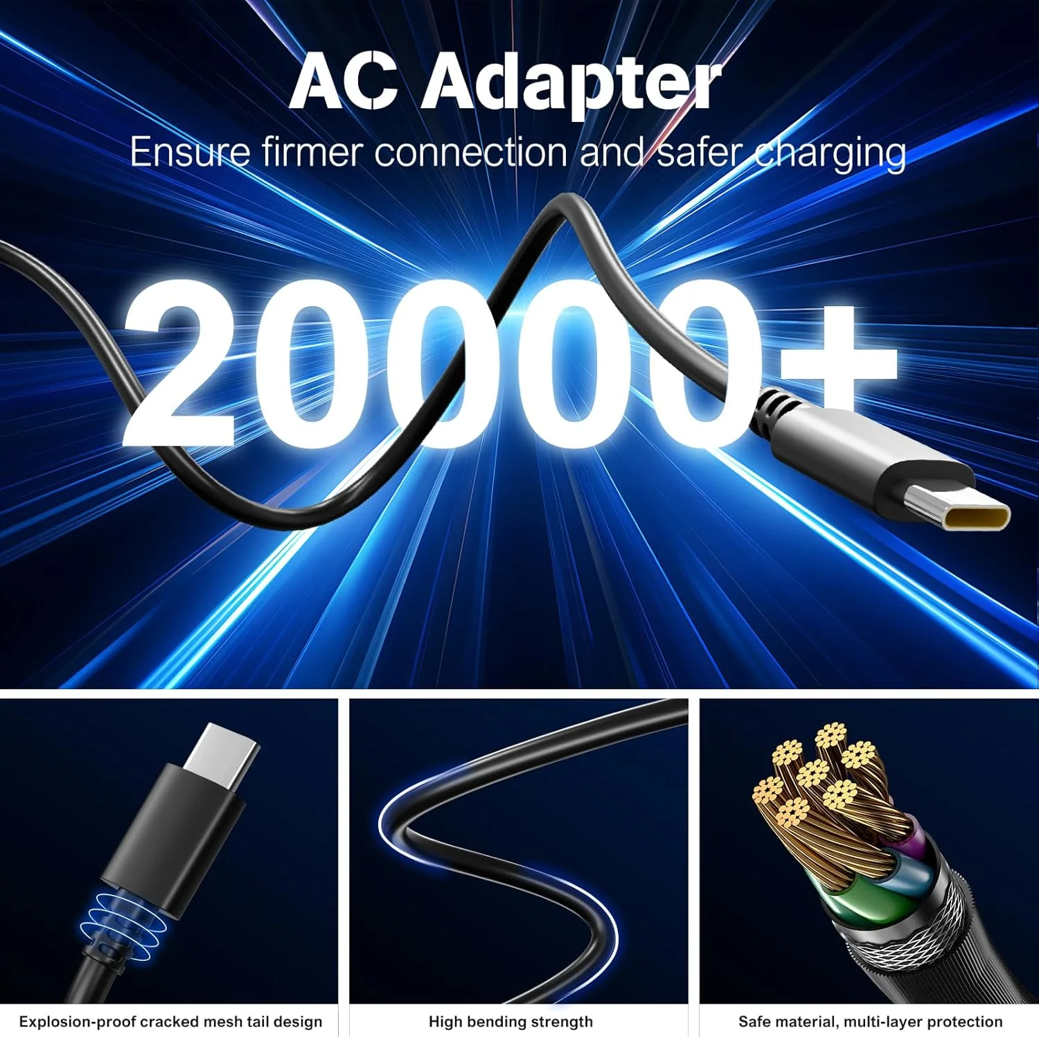 65W Lenovo Laptop Replacement Charger USB C - Fast USB C 65W Lenovo Laptop Charger - Image 4
