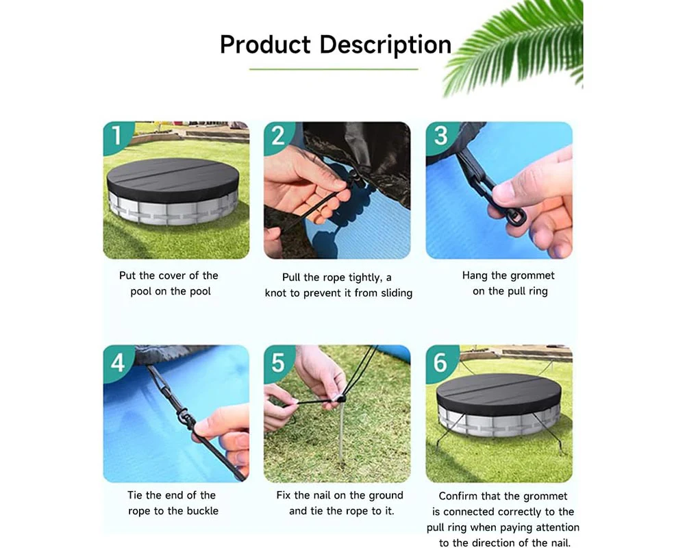 6FT Round Swimming Pool Cover - Image 7