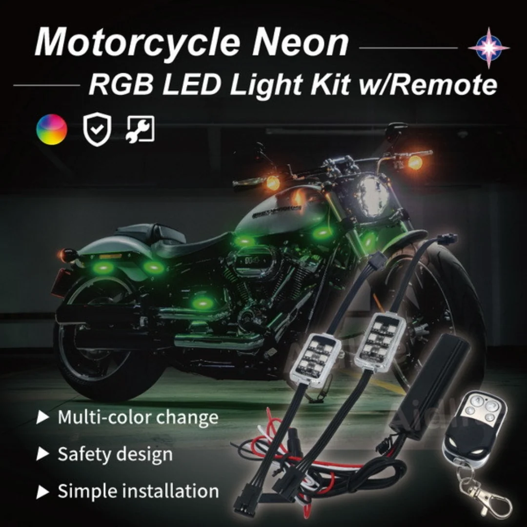 6Pcs Car Motorcycle RGB LED Neon Under Glow Light Strip Wireless Kit Remote - Image 8