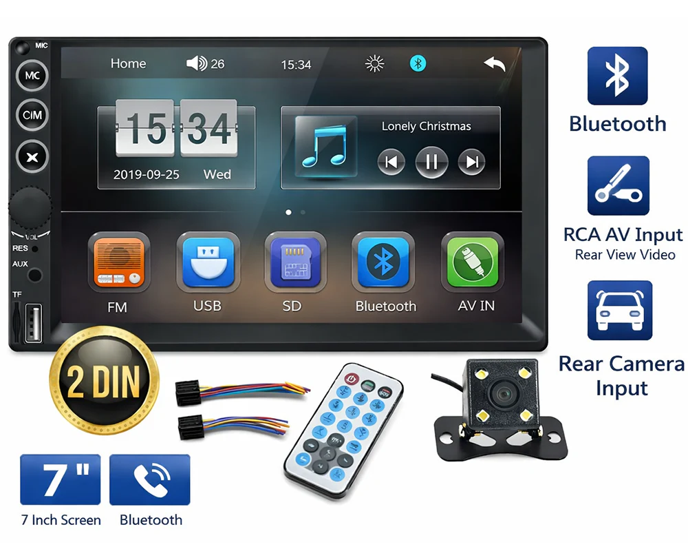 7" Double DIN Touch Bluetooth Car Stereo - Image 14