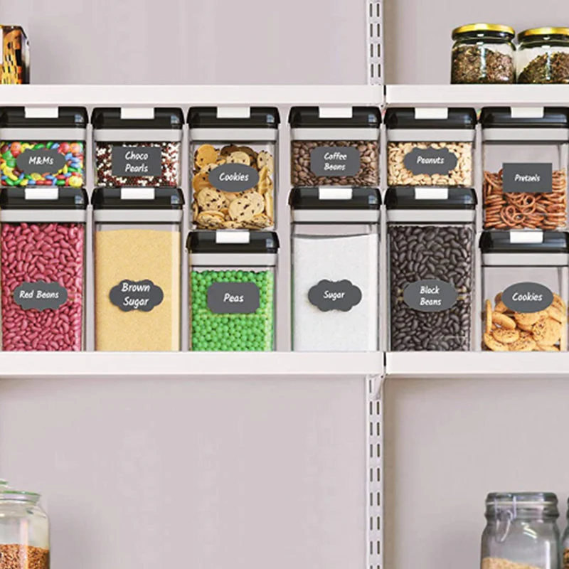 7 Pack Airtight Food Storage Container Set Kitchen and Pantry Containers Black - Image 4