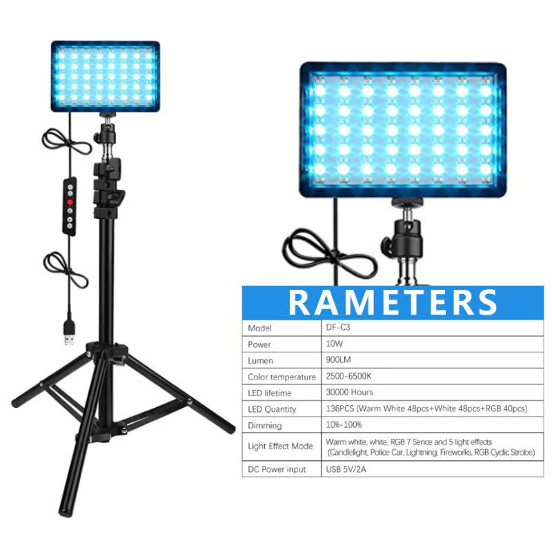 70 LED Video Light with Tripod Stand 1.2M - Image 7