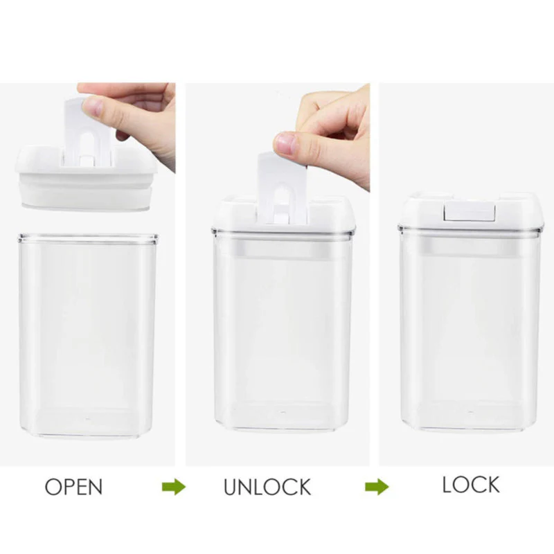 9 Pack Airtight Food Storage Container Set Kitchen and Pantry Containers White - Image 2