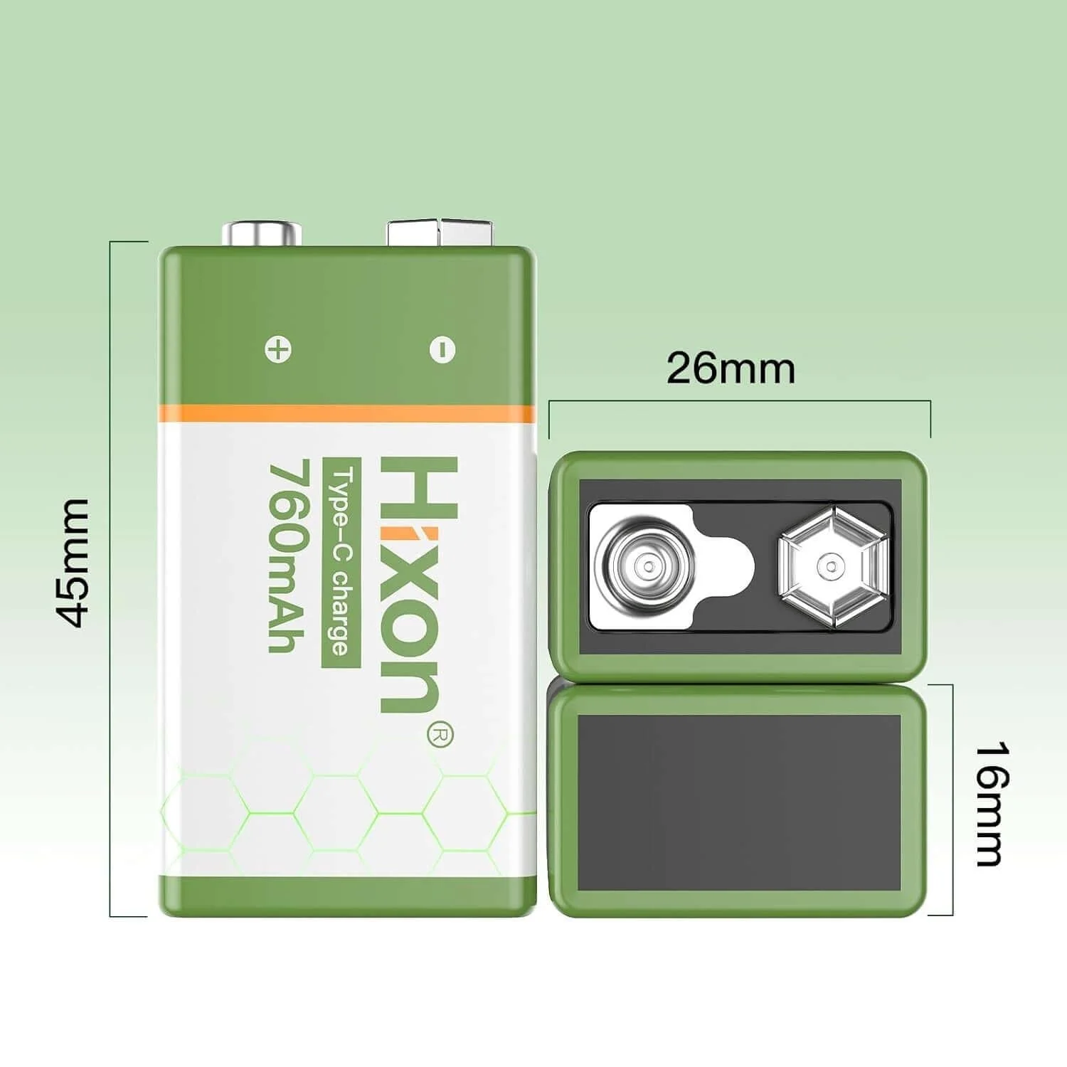9V Li-ion 760mAh USB Rehcargeable battery 2 Packs - Image 6