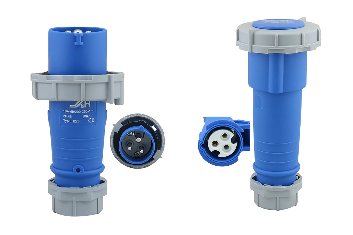 Caravan lead connector plug 16A IP67 Male + Female Combo - Image 2