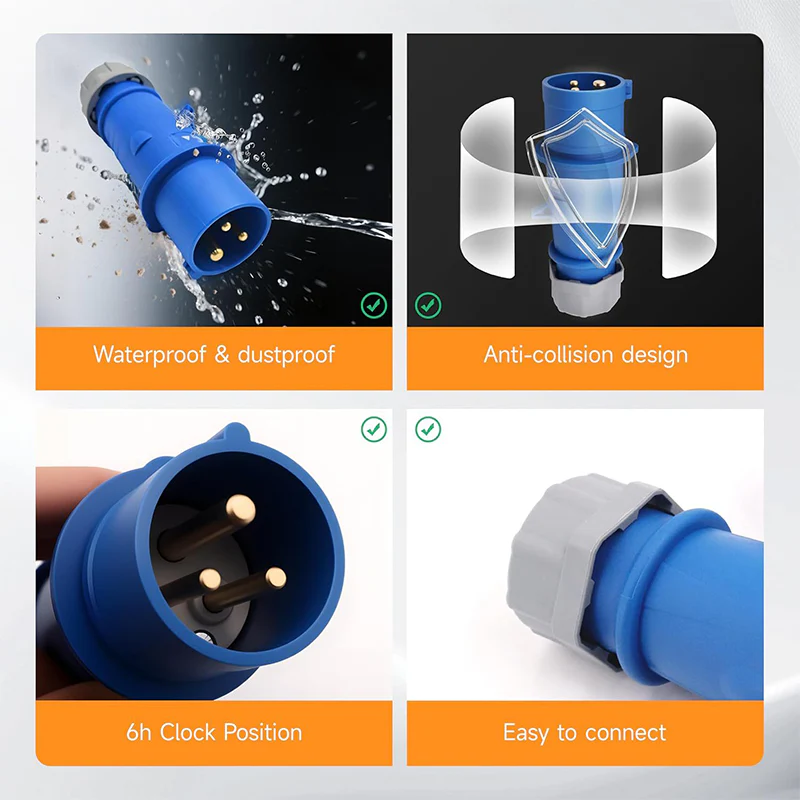 Caravan lead connector plug 16A IP67 Male + Female Combo - Image 6