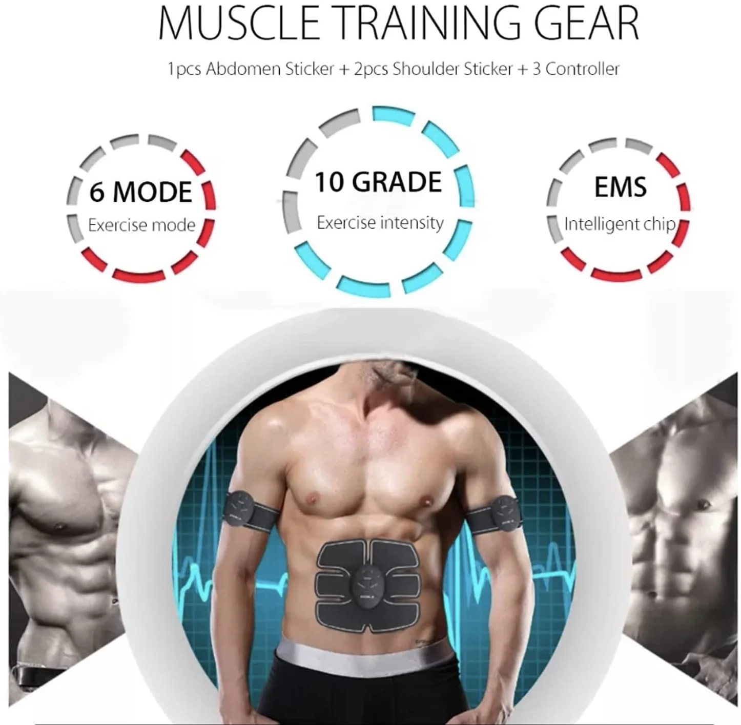 Abdominal Machine Electric Muscle Stimulator ABS Ems Trainer Fitness Weight - Image 3
