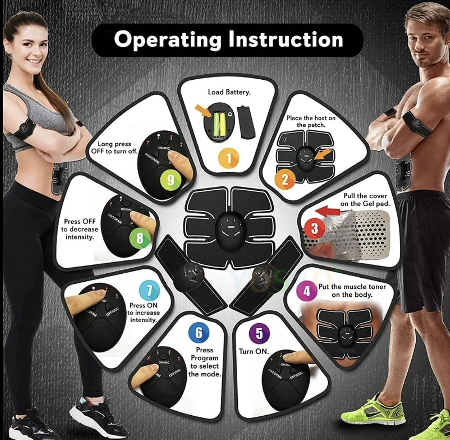 Abdominal Machine Electric Muscle Stimulator ABS Ems Trainer Fitness Weight - Image 8