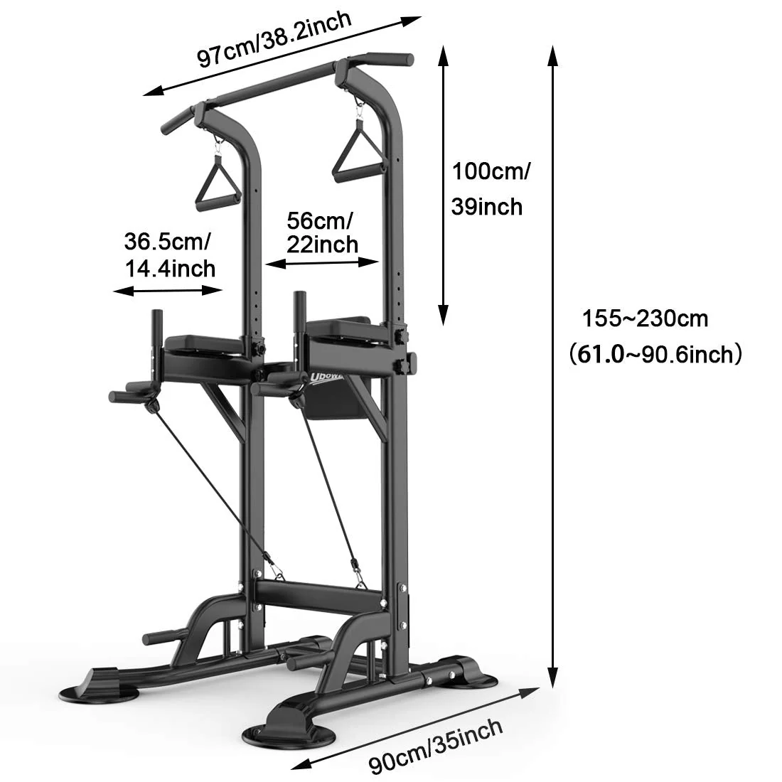Adjustable Chin Up Pull Up Power Tower Station Workout - Image 7