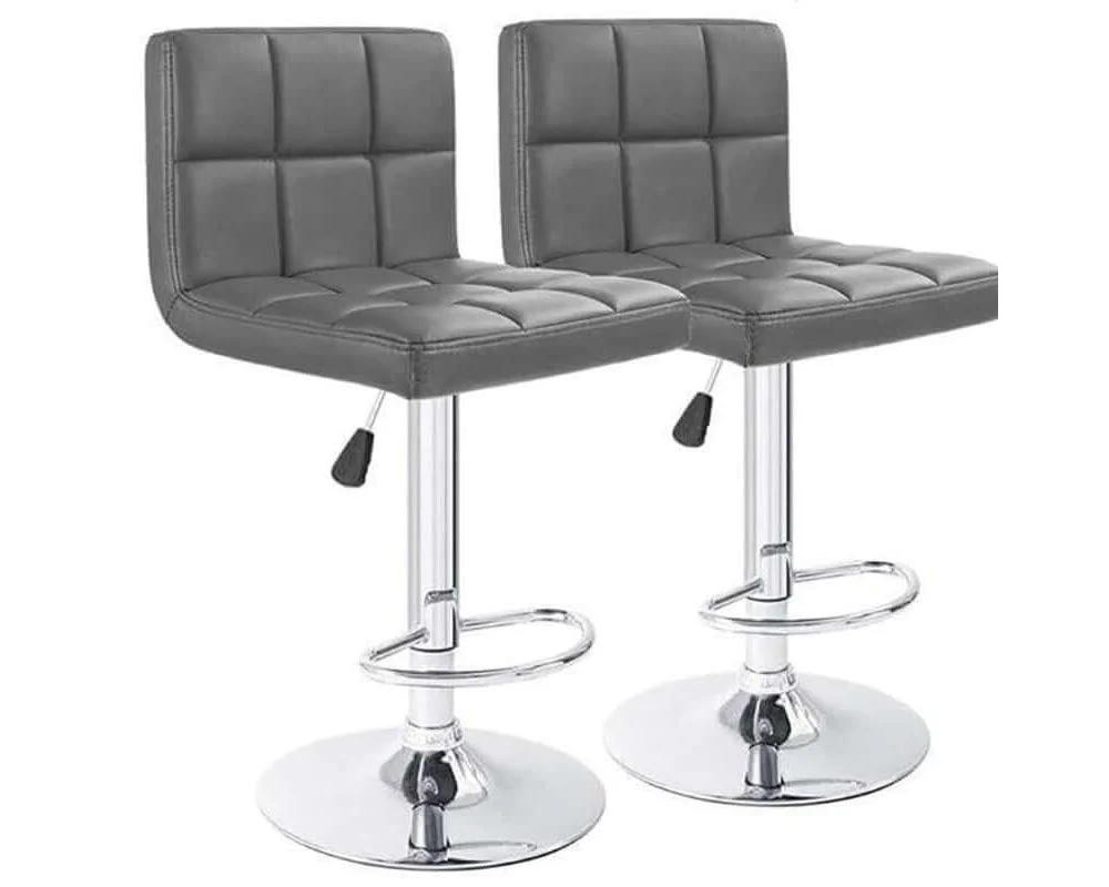 Adjustable Swivel Armless Bar Stools With Pu Leather - Image 10
