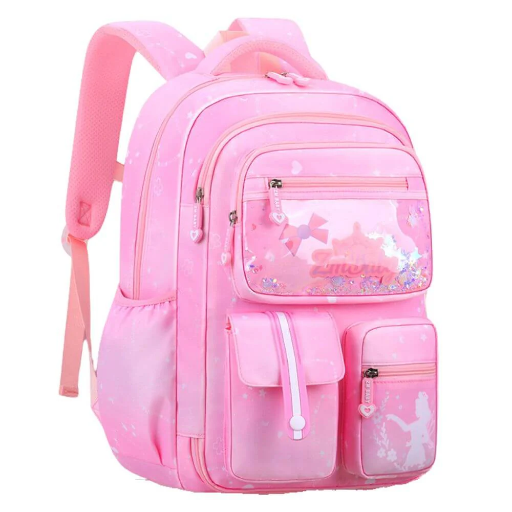 Aesthetic Kids Backpack & NZ Girls School Bags | Pink & Purple - Image 3