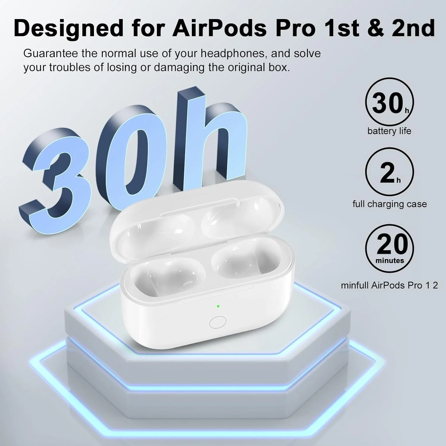 Airpod Pro Charging Case Replacement Wireless Charging Case for Airpods Pro 1 / Pro 2 - Image 6