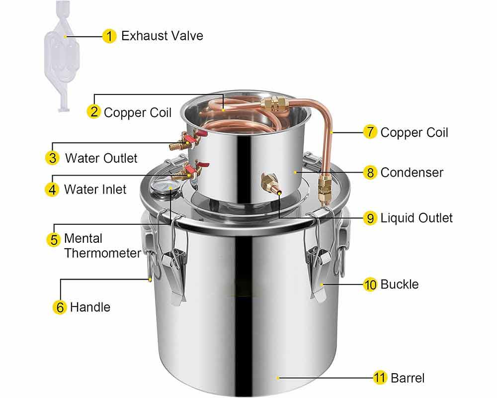 Alcohol Distiller Still Water Wine Spirits Brew Home 21L - Image 10