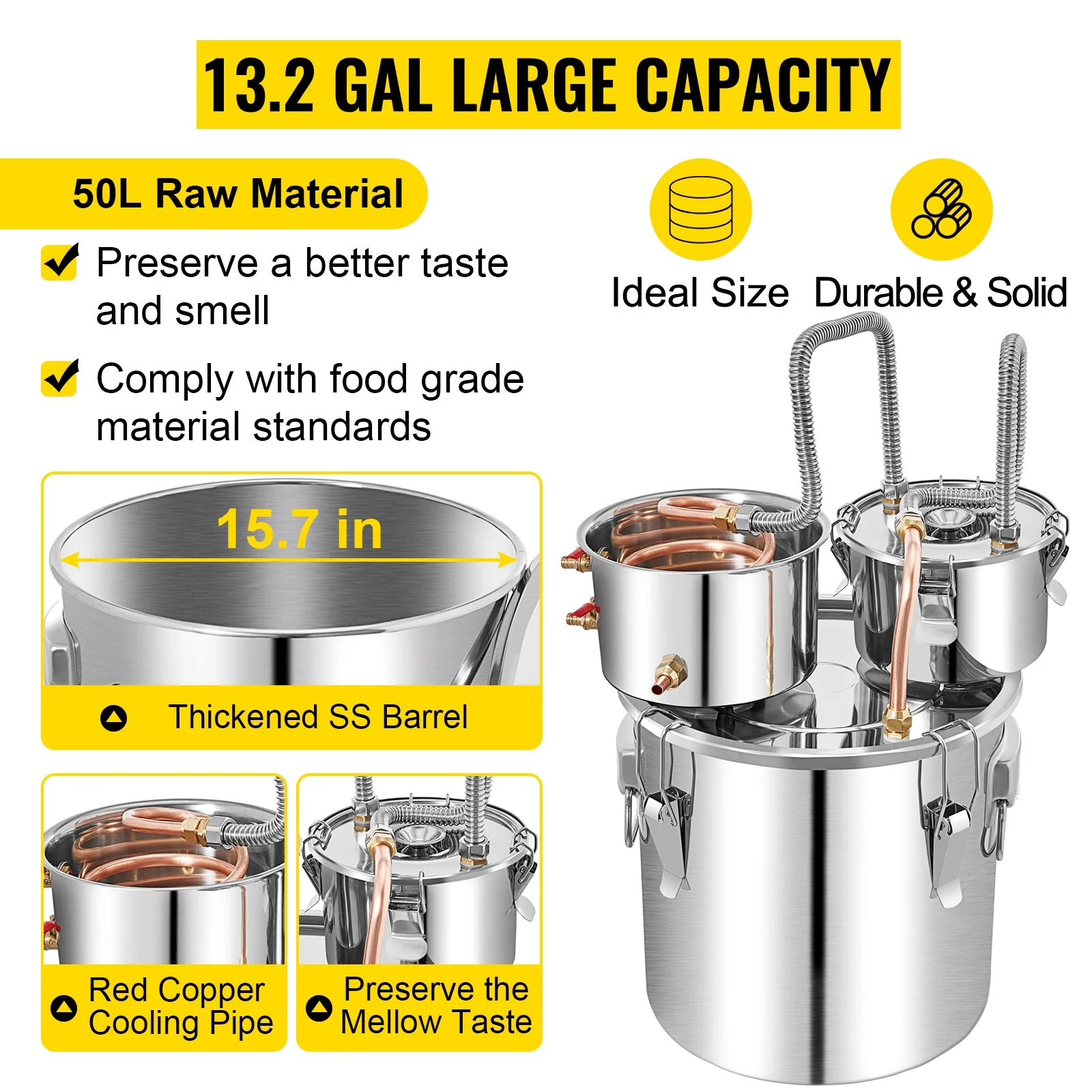 Alcohol Distiller 50L - Dual Condenser Alcohol & Water Distiller Kit - Image 9