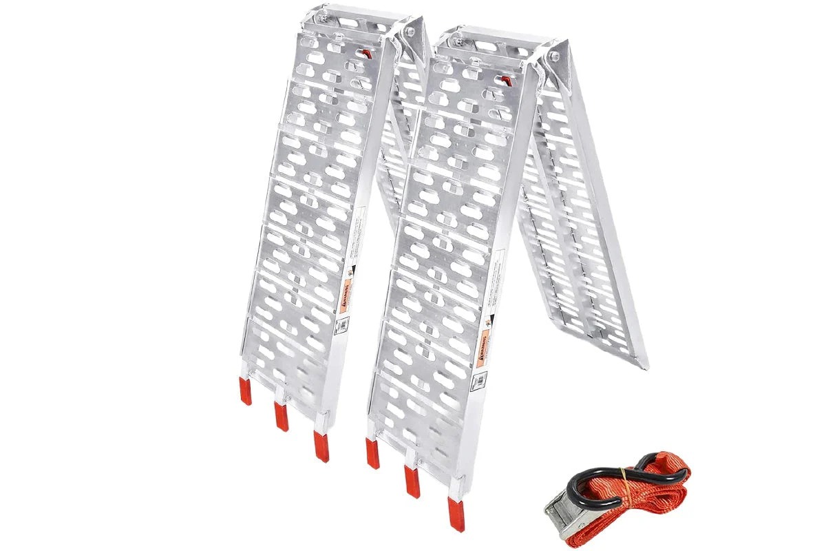 Aluminum Folding Ramps ATV Mower Loading Ramps Pair - Image 2