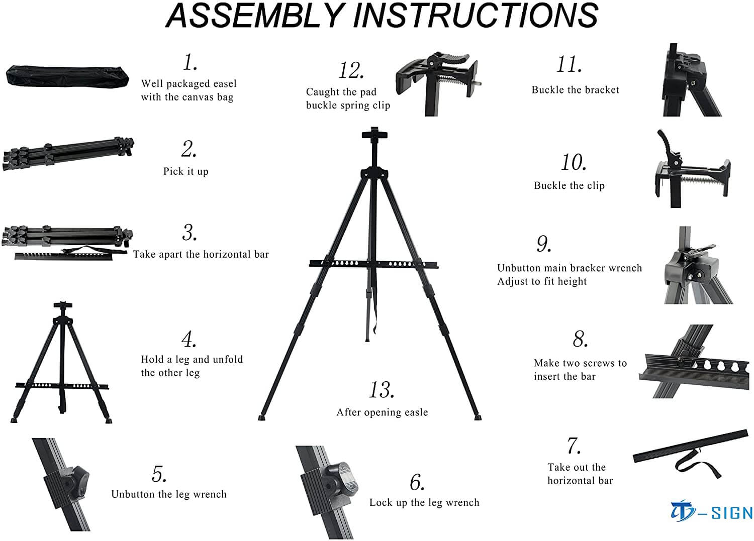 Art Easel Aluminum Metal Tripod - Image 8