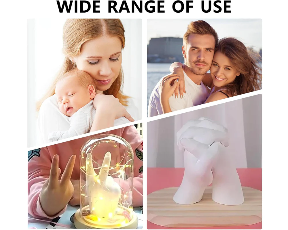 3D Hand Casting Molding Kit – Mess-Free Hand and Foot Keepsake Frame in Alpine White - Image 7