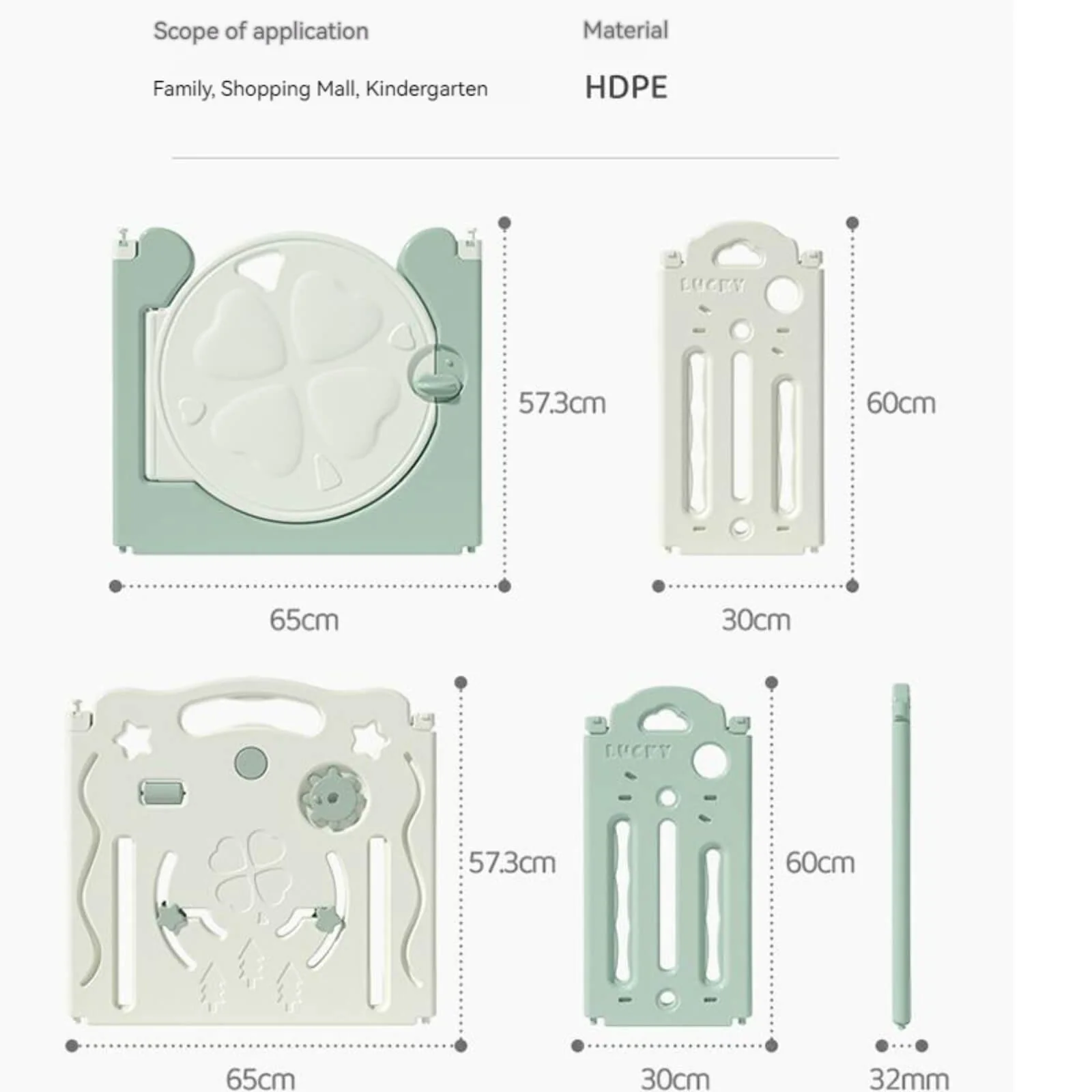 Foldable Baby Playpen - Four Leaf Clover - Image 8