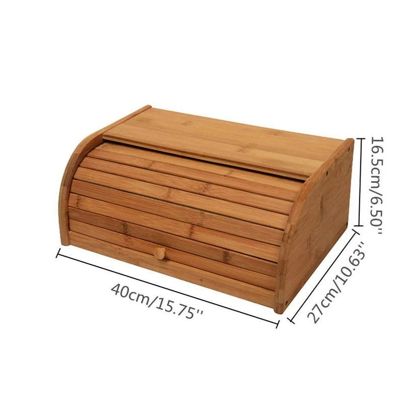 Bamboo Bread Bin Storage Box - Image 4