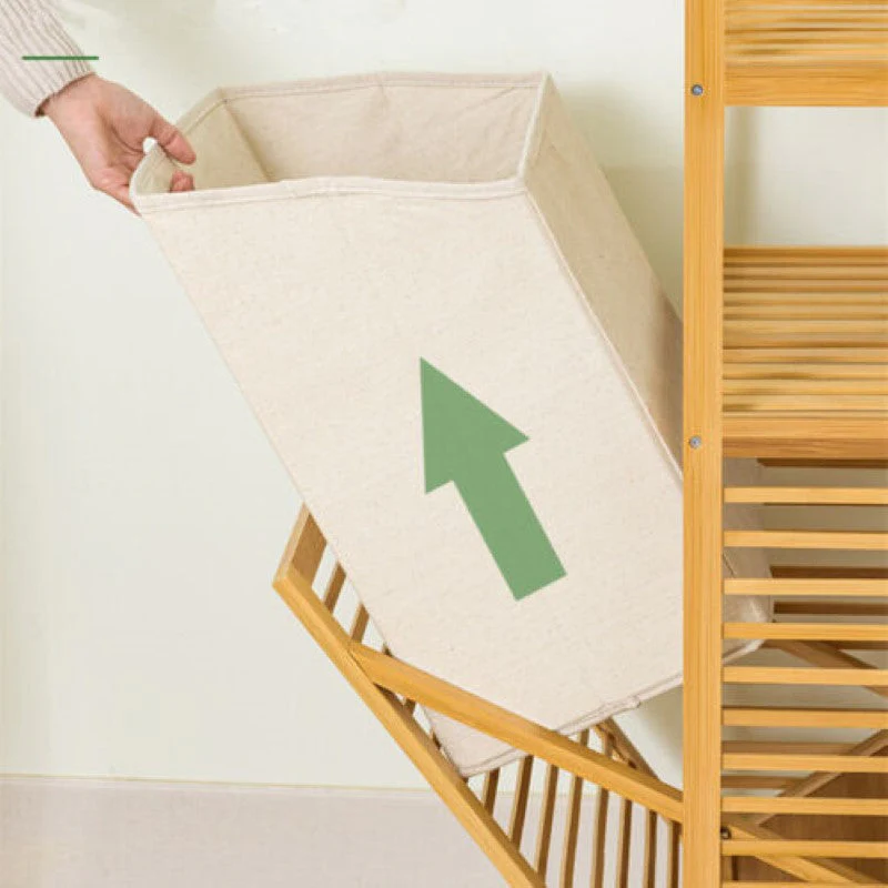 Bamboo Laundry Basket Rack with Shelf - Image 8