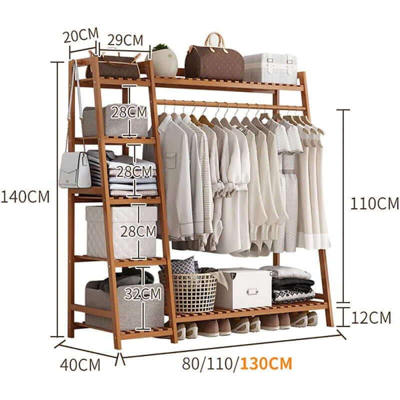 Bamboo Wardrobe 1.1m wide 1.4m High 40cm Wide - Image 3