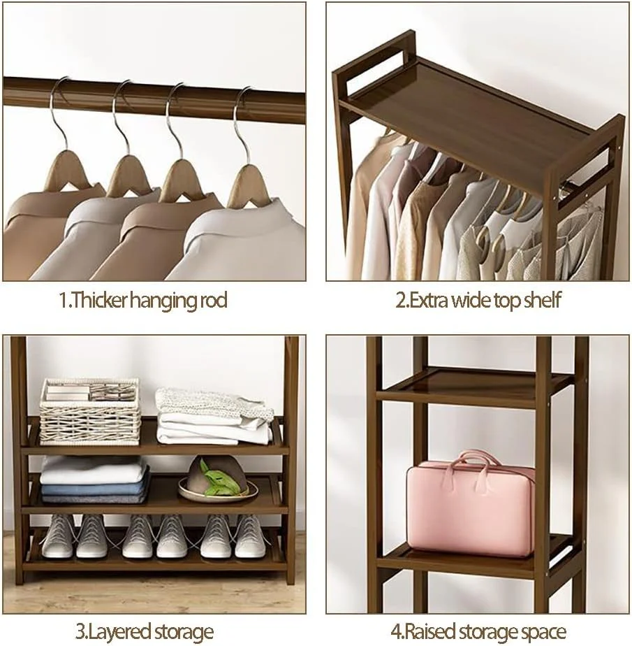 Bamboo Wardrobe Clothes Rack - Image 5