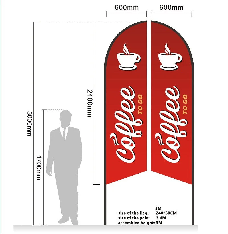 BAR Pre-print Double Sided Feather Banner Flag Business Commersial - Image 7