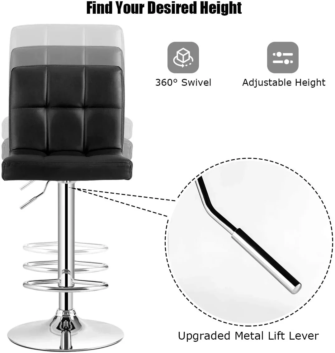Bar Stool With Pu Leather Bar Stools - Image 5