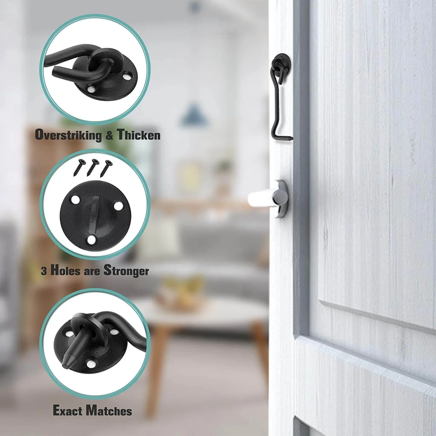 Barn Door Hardware Hook 2 4 '' Privacy Hooks - Image 5
