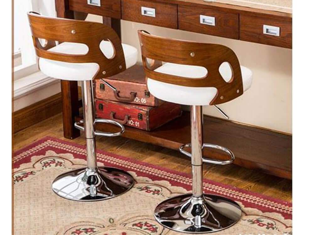 Barstools Retro Chair Footrest With Pu Seat - Image 3