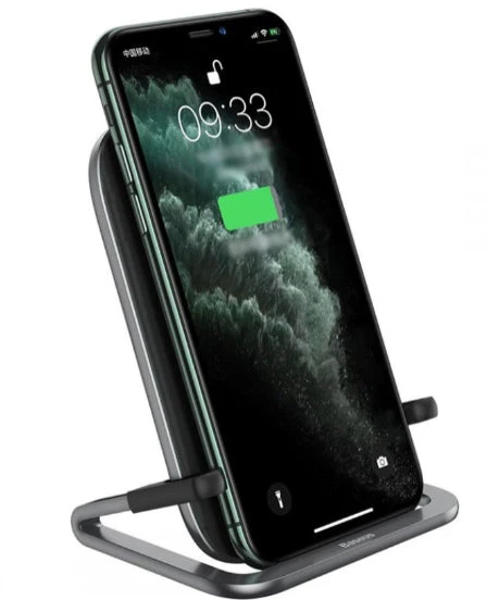 Baseus Rib Horizontal and Vertical Holder Wireless Charger Stand 15W Black - Image 2