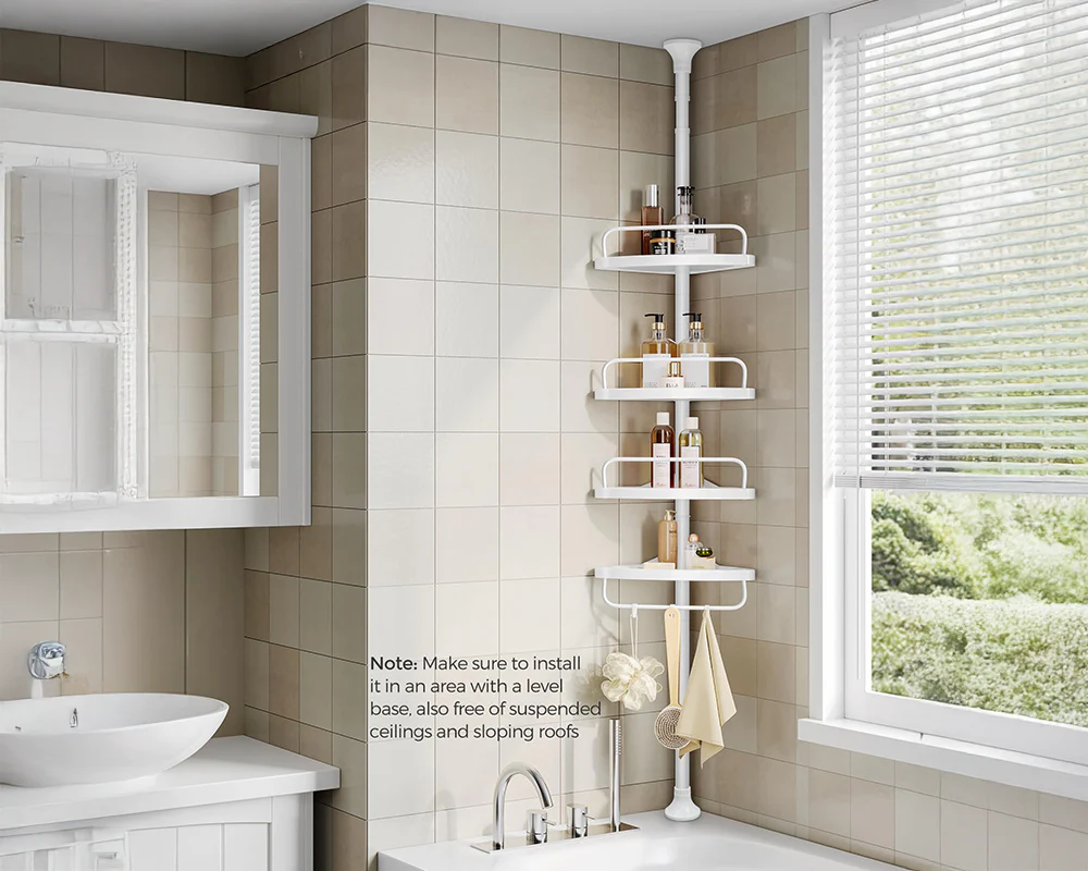 4 Tier Adjustable Shower Corner Shelves - Image 4