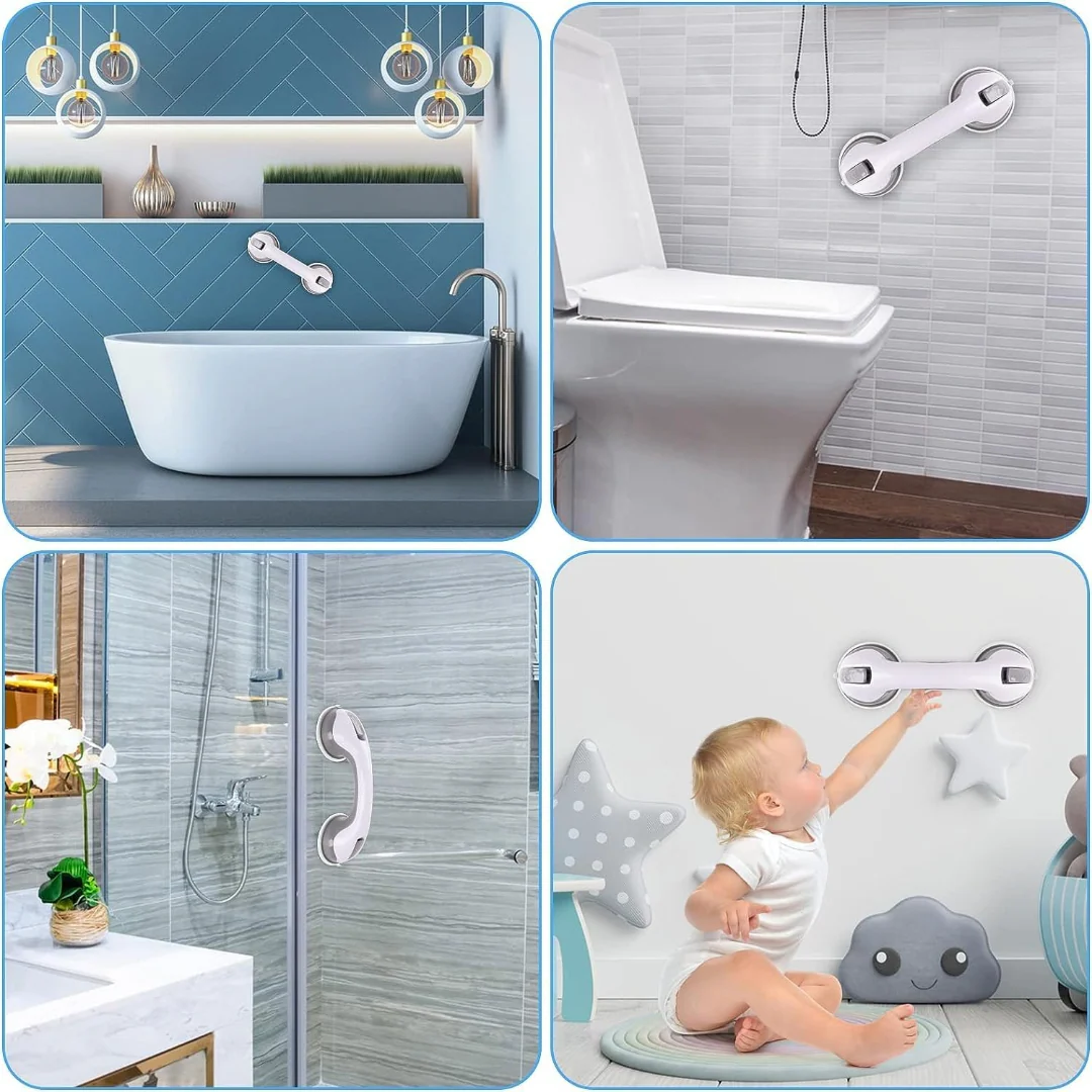 Bathroom Suction Grab Bars Armrest Toilet Assist Handle Shower Handle - Image 10