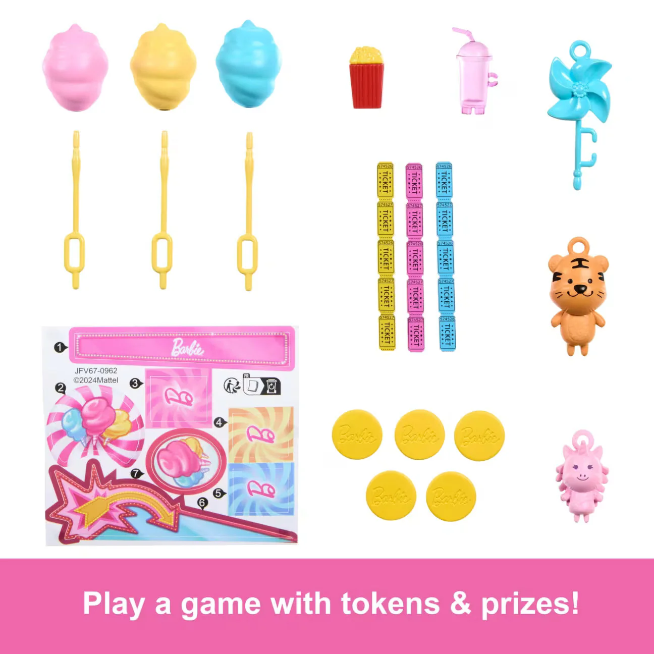 Barbie Beach Detectives Malibu Doll, Cotton Candy Game Playset & Accessories - Image 6