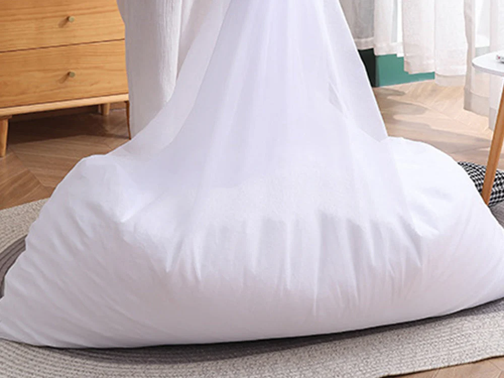 Bean Bag Armchair Cover with Footstool-Light Grey - Image 3