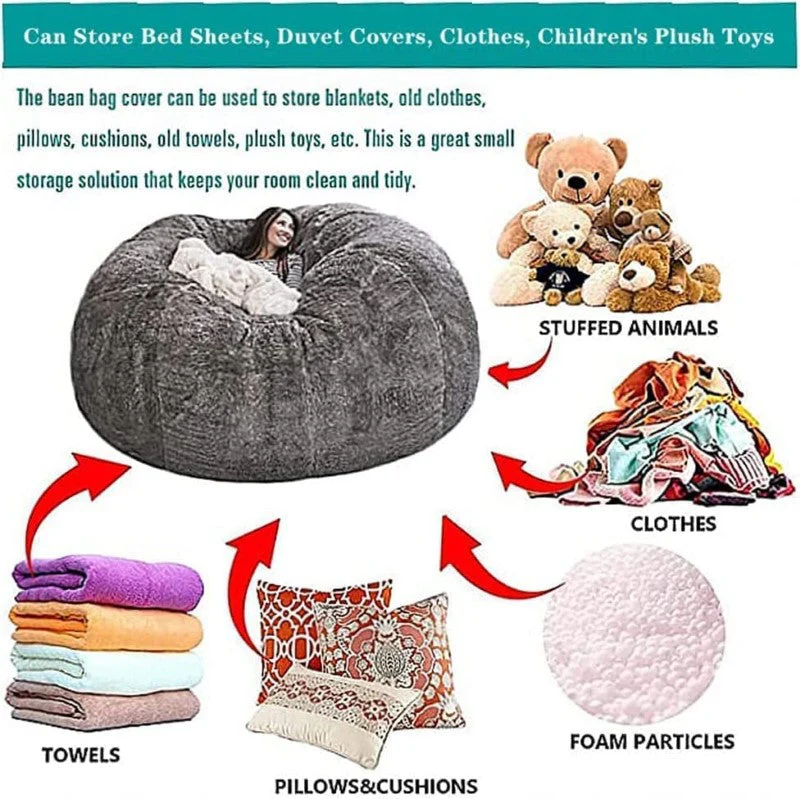 Bean Bag Cover Sofa Cushion Bed - Image 3