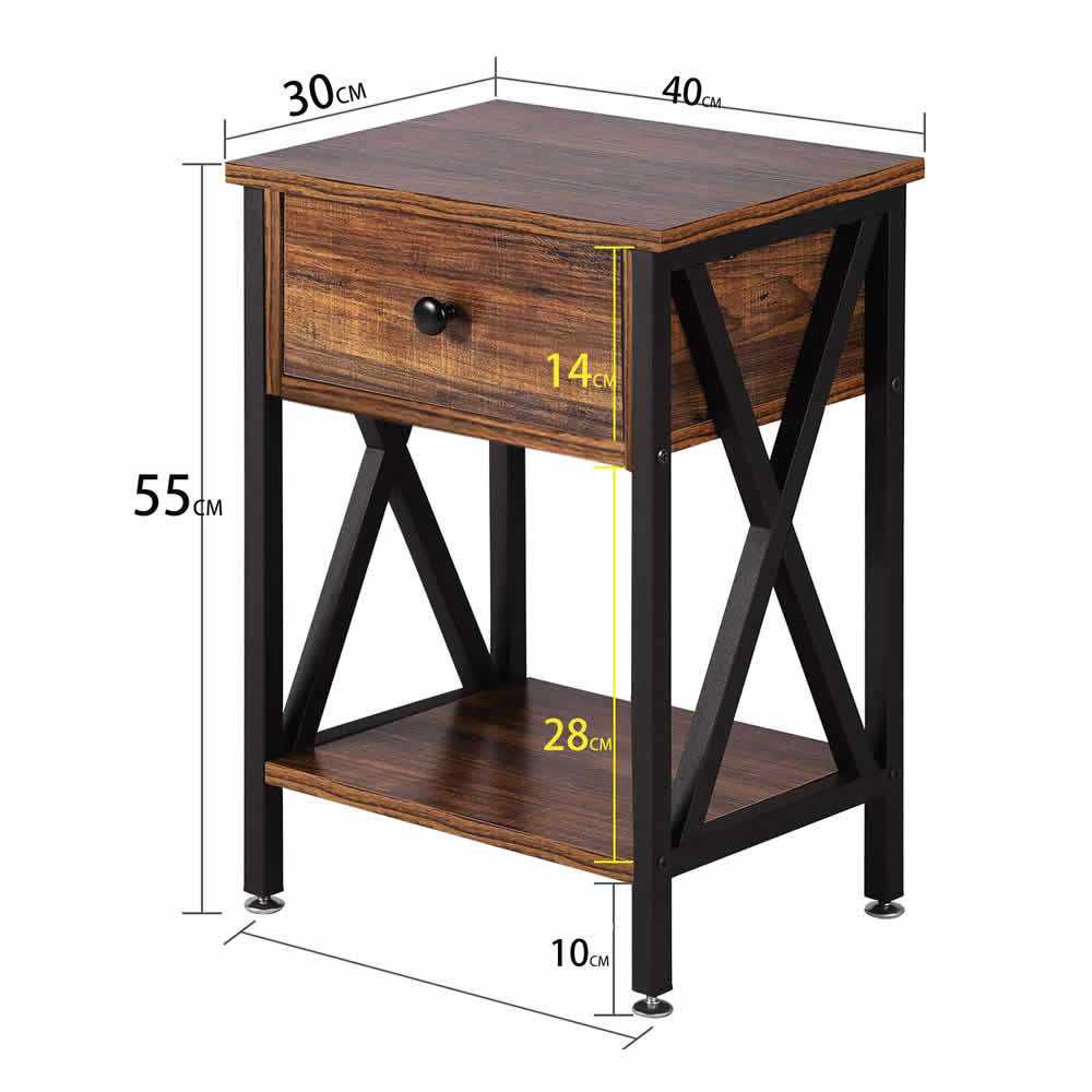 Bedside Table Nightstands with Drawer - Image 4