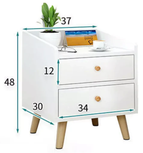 Bedside Table Nightstands with Drawer - Image 3