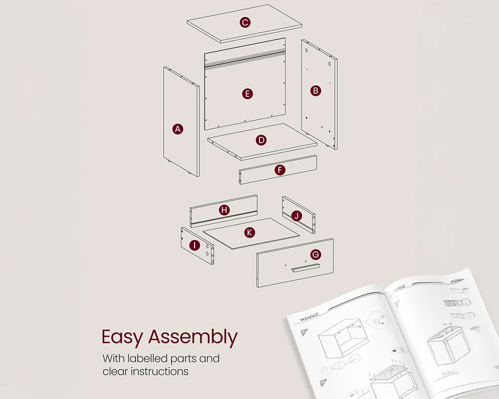 Bedside Table with Drawers - Image 7