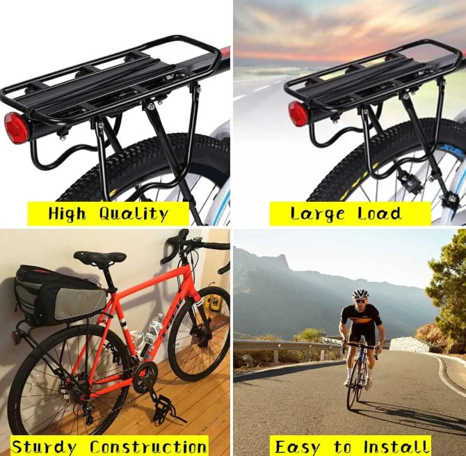 Bicycle Rear Bike Cargo Rack,110 Lbs Capacity Aluminum Alloy Bicycle Rear Rack - Image 6