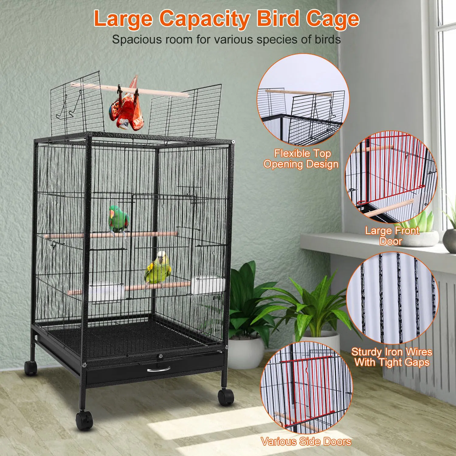Bird Cage Parrot Aviary Perch Carrier - Image 9