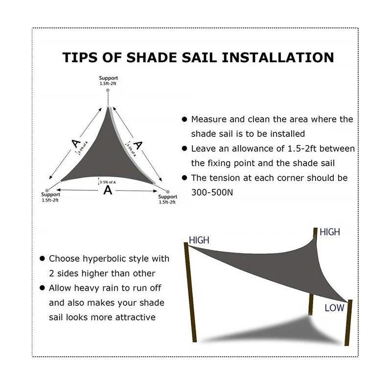 4 Colours 5*5*5m Sand Triangle Sun Shade Sail UV Block for Outdoor Patio Garden - Image 3